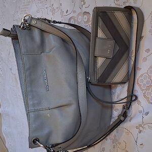 Michael KORS Gray Crossbody Bag with Relic Wallet AS IS